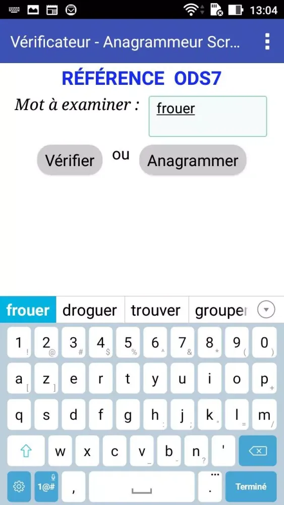 Verificateur anagrammeur scrab 스크린샷