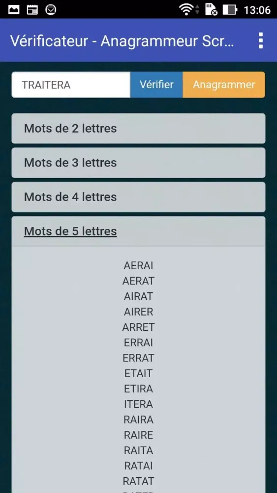 Verificateur anagrammeur scrab 스크린샷