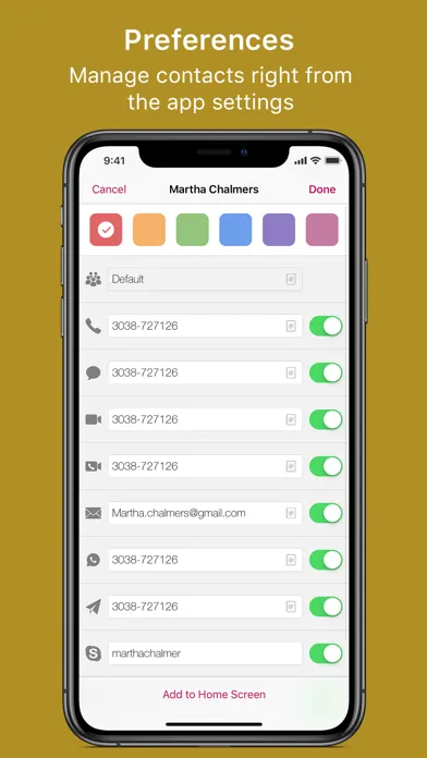 Captures d'écran de Favorite Contact Launcher App