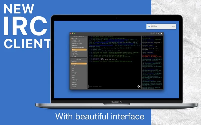 ภาพหน้าจอของ IRC Client: getIRC