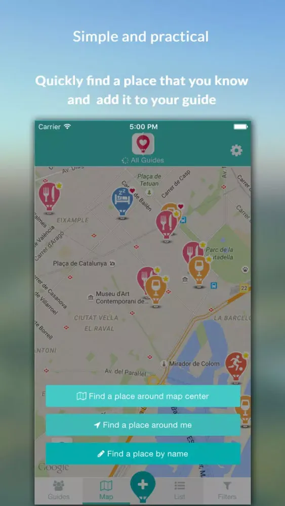 Zrzuty ekranu Placy - The guide of your favorite places
