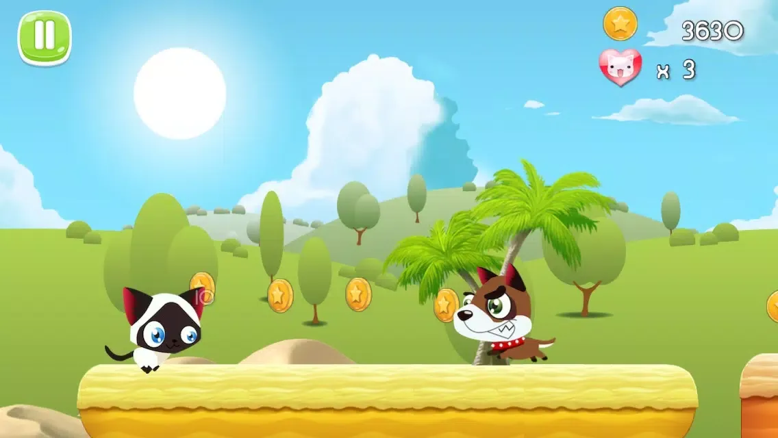 Zrzuty ekranu A Kitty Cat vs Puppies Run-ing Jump-ing Game