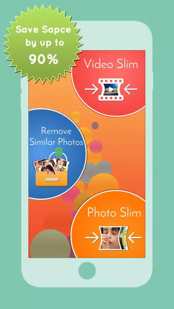 Space Saver to Slim Videos, Trim Movies, Shrink Image file size, save space, memory and remove Duplicate Photos Ekran Görüntüleri