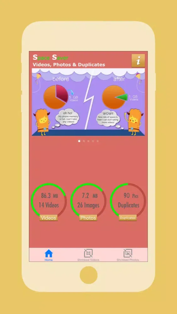 Space Saver to Slim Videos, Trim Movies, Shrink Image file size, save space, memory and remove Duplicate Photos Ekran Görüntüleri