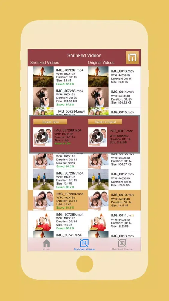 Space Saver to Slim Videos, Trim Movies, Shrink Image file size, save space, memory and remove Duplicate Photos Ekran Görüntüleri