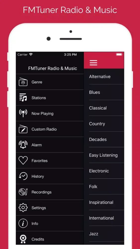 Ảnh chụp màn hình của FMTuner Radio & Music