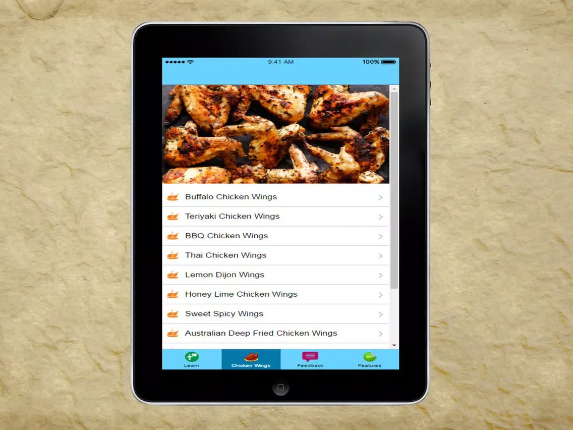 Chicken Wings Recipes iPad  Screenshots