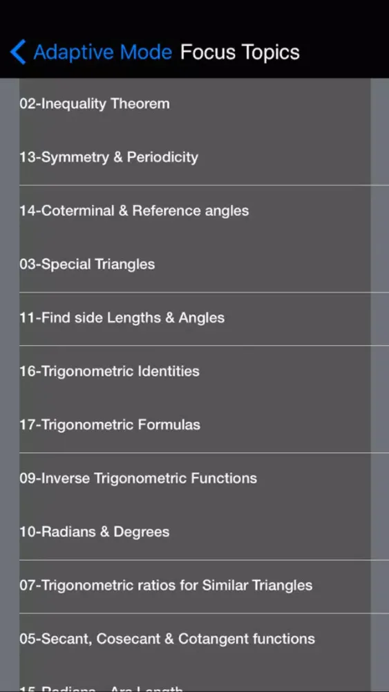 ภาพหน้าจอของ EZ Trigonometry