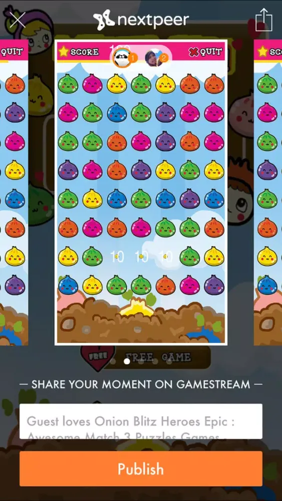 ภาพหน้าจอของ Onion Blitz Heroes Epic : Awesome Match 3 Puzzles Games - Farm Mania Free Editions For Kids and Girls