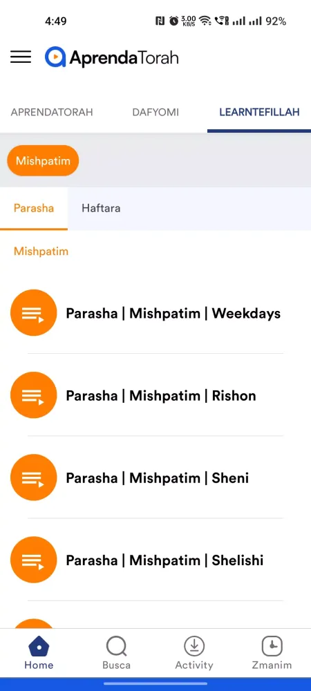 Aprenda Torah Ekran Görüntüleri