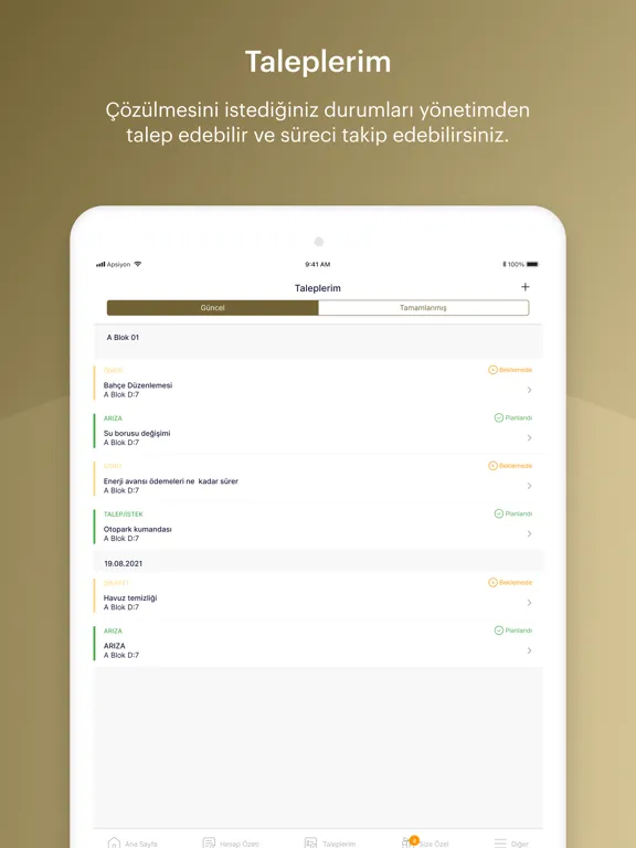 Aktif Yaşam Hizmet Yönetimi iPad 應用截圖