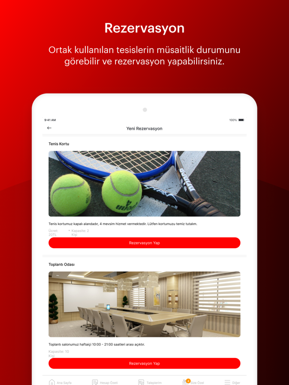 Tangkapan skrin ARTI Yapı Yönetim iPad 