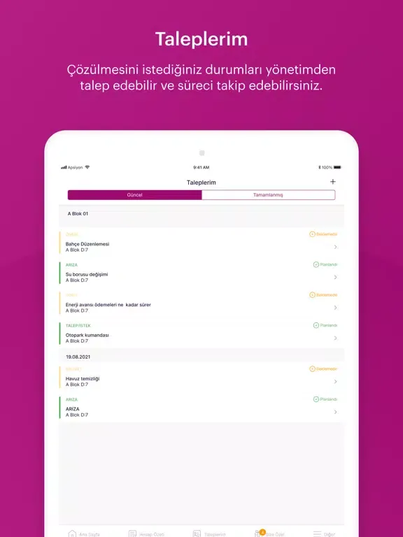 Simya Tesis Yönetim Hizmetleri iPad  Screenshots