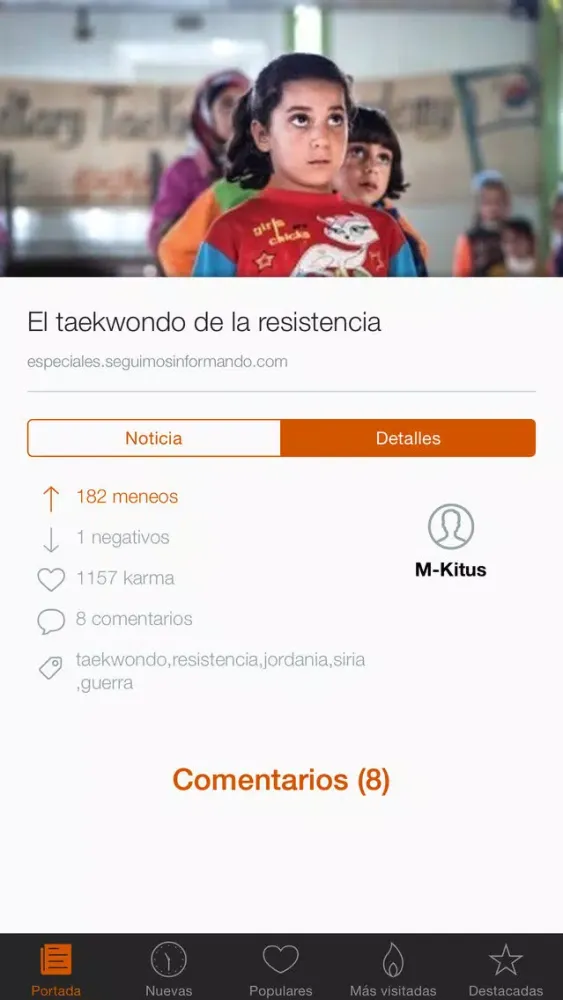 Capturas de pantalla de Menéame noticias