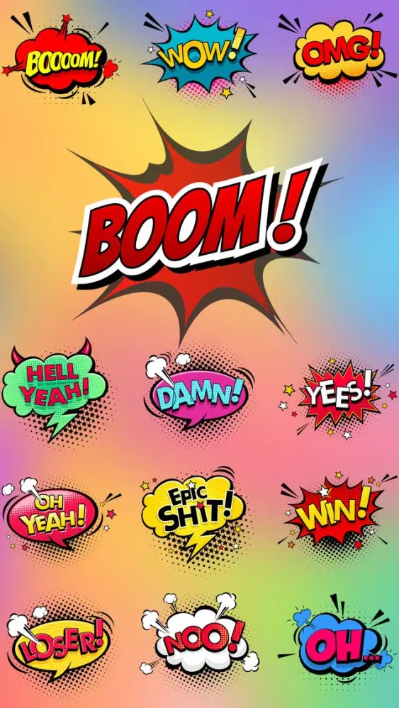 BOOM - Funny Comic Stickers স্ক্রিনশট