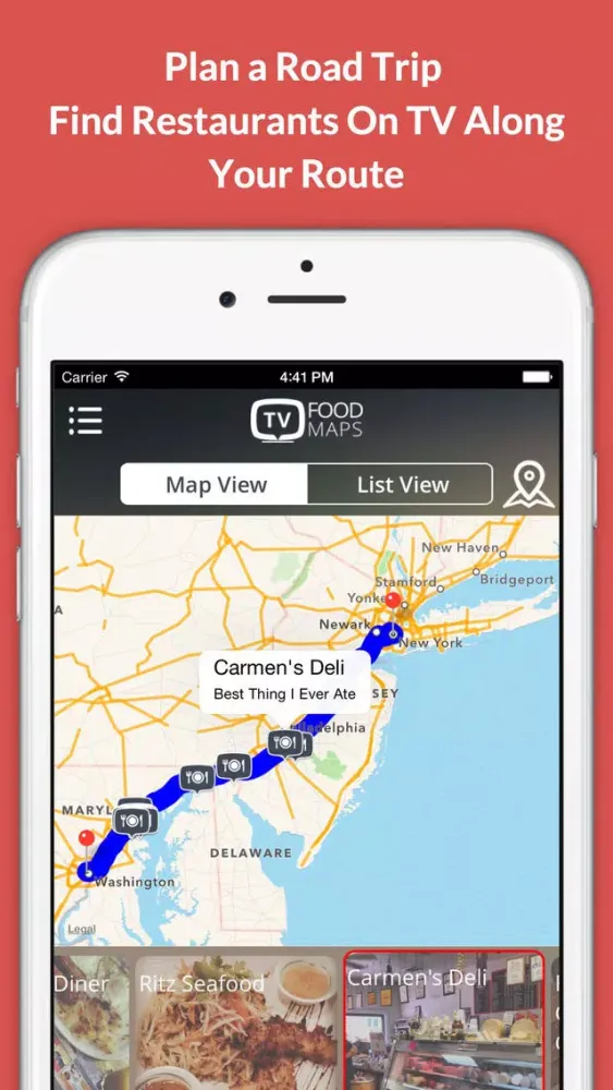 TV Food Maps - Restaurants on TV, Road Trip Planner, Diners, Drive-Ins & Dives, Man vs. Food & More スクリーンショット