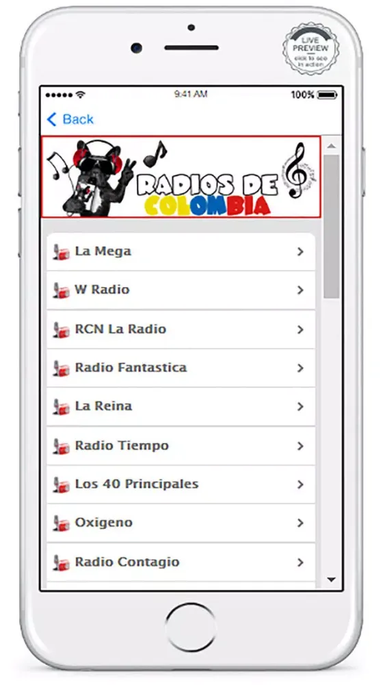 ภาพหน้าจอของ Emisoras de Colombia FM-Radios de Colombia