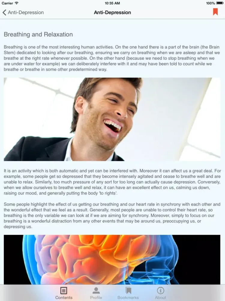 MoodMaster Anti-Depression App iPad  Screenshots