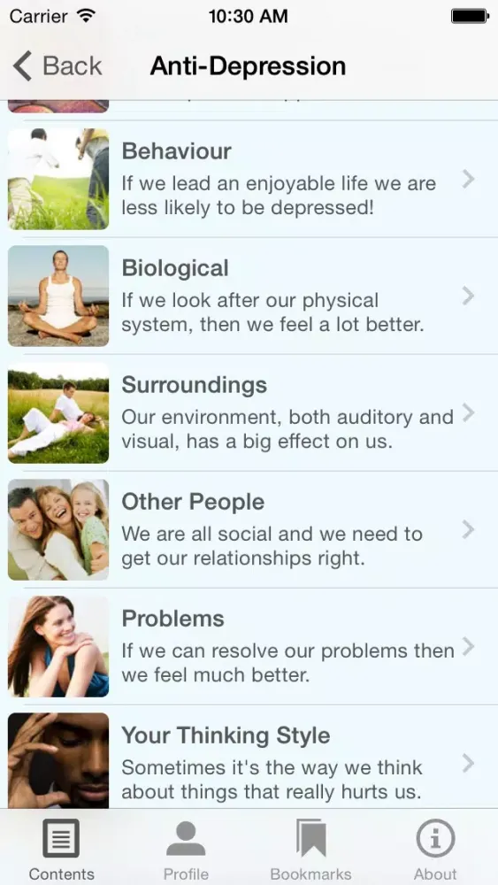 MoodMaster Anti-Depression App Screenshots