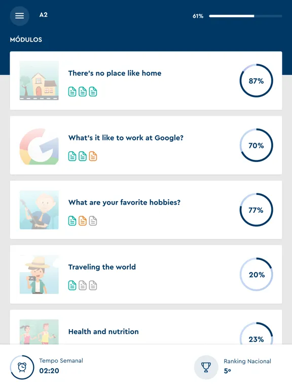 Tangkapan layar aptc Idiomas iPad 
