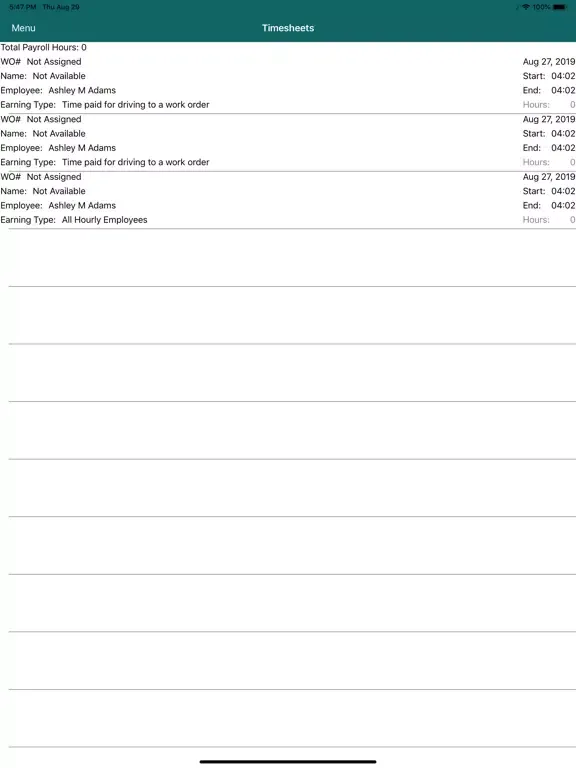 Geo Time Tracker iPad  Screenshots