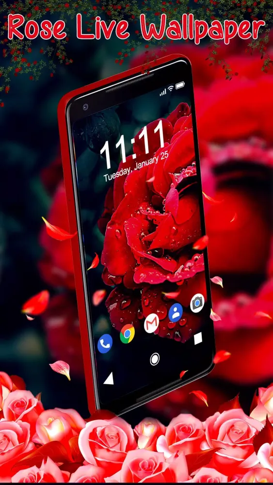 Zrzuty ekranu Shine Red Rose APUS Live Wallp