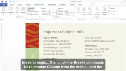 Capturas de tela do Easy To Learn - Microsoft Word 2013 Edition