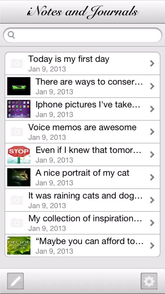 iNotes and Journals Screenshots