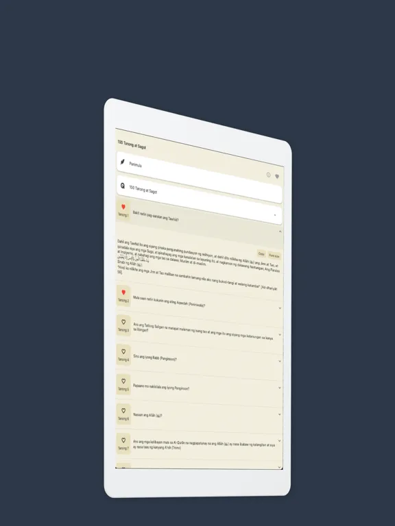 ภาพหน้าจอของ 100 Tanong sa Aqeedah iPad 