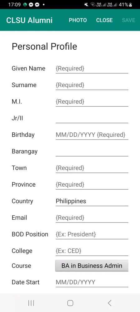 CLSU Alumni Screenshots