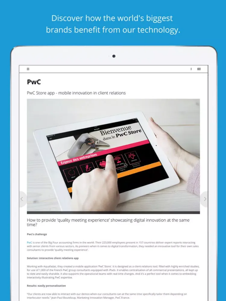 Tangkapan skrin Rakuten Aquafadas iPad 