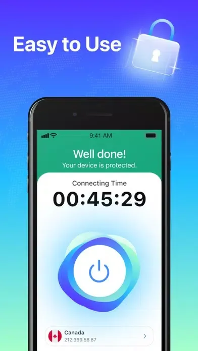 Tangkapan layar Aquamarine VPN