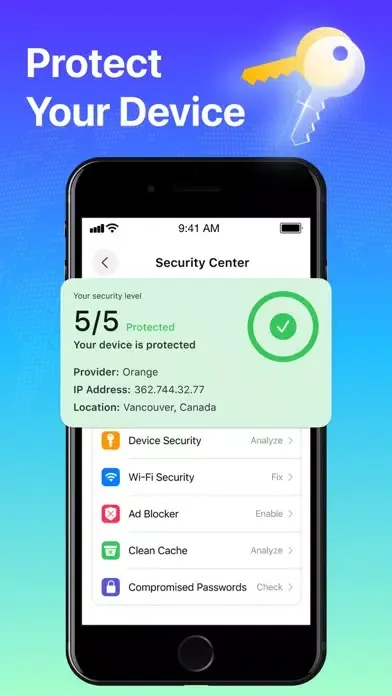 Tangkapan layar Aquamarine VPN