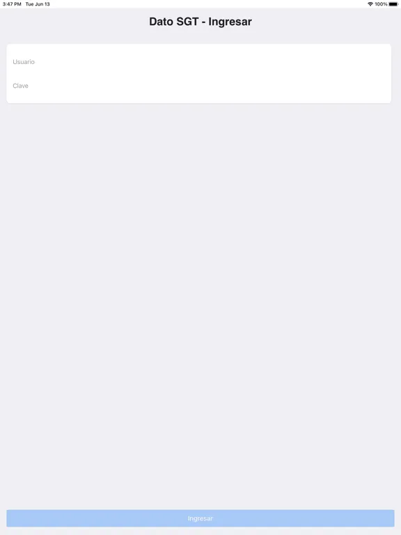 Ảnh chụp màn hình của Dato SGT iPad 