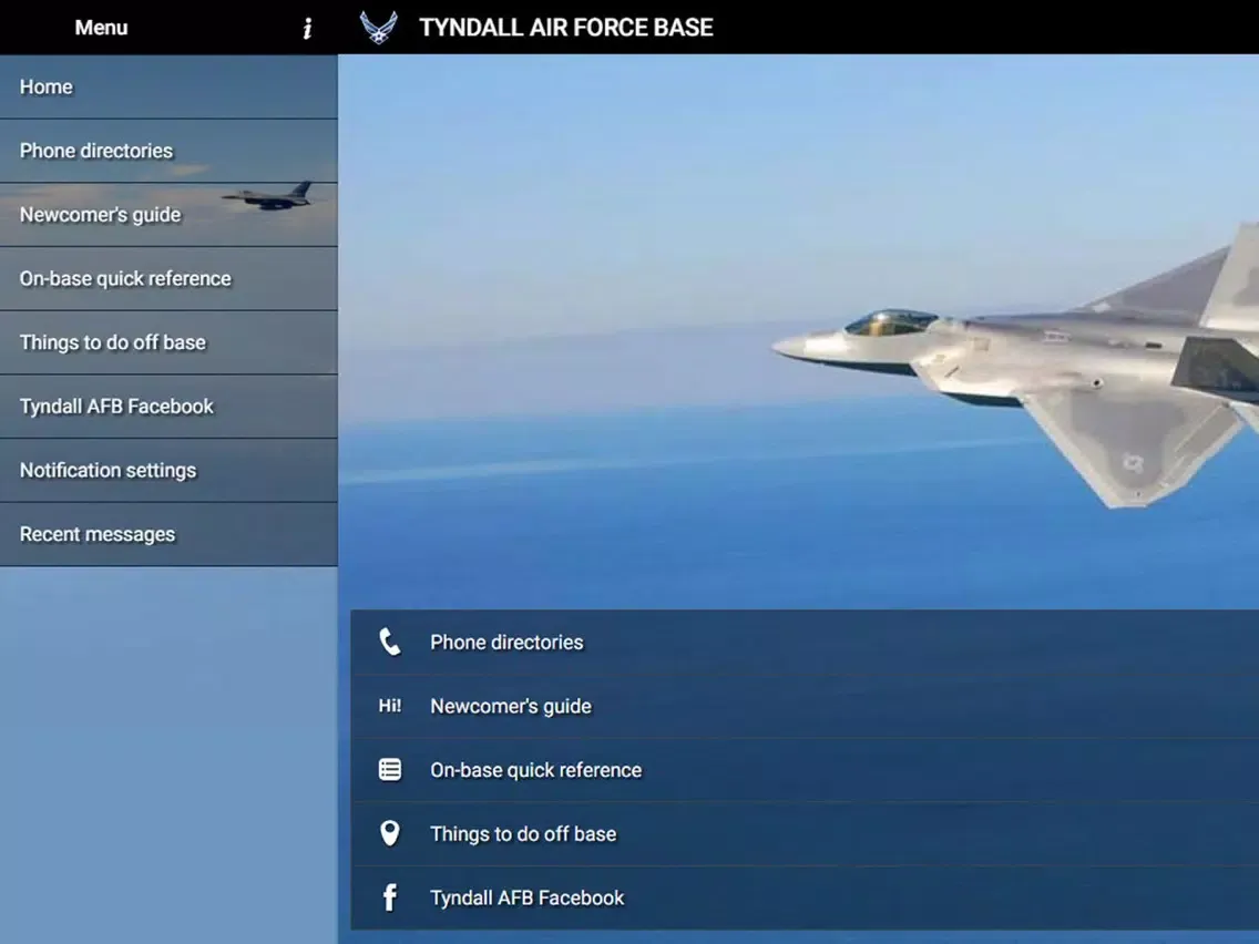 Tangkapan layar Tyndall Base Guide iPad 