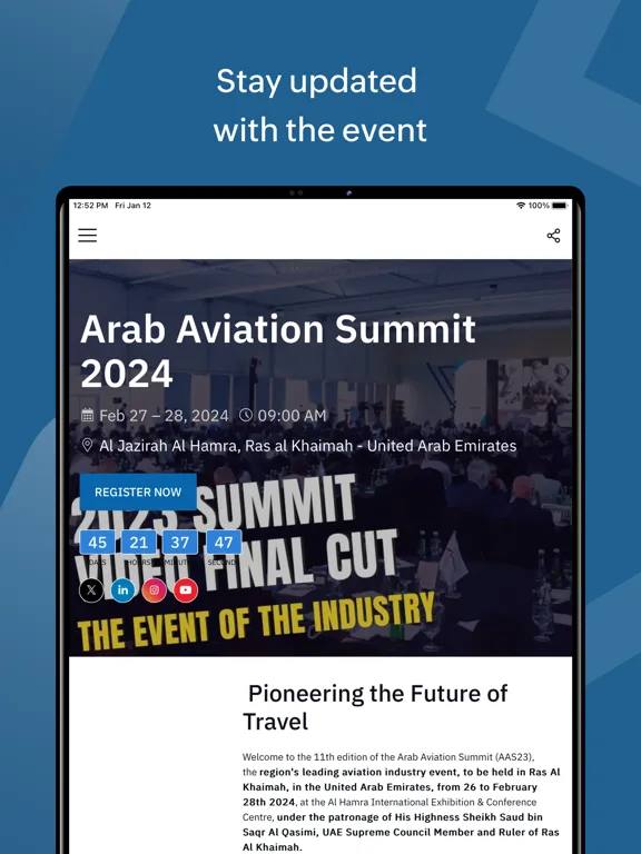 تصاویر Arab Aviation Summit iPad 