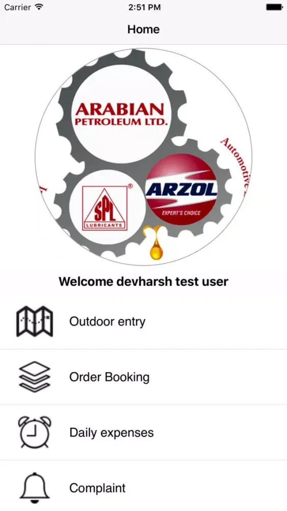 Tangkapan layar Arabian Petroleum SalesApp