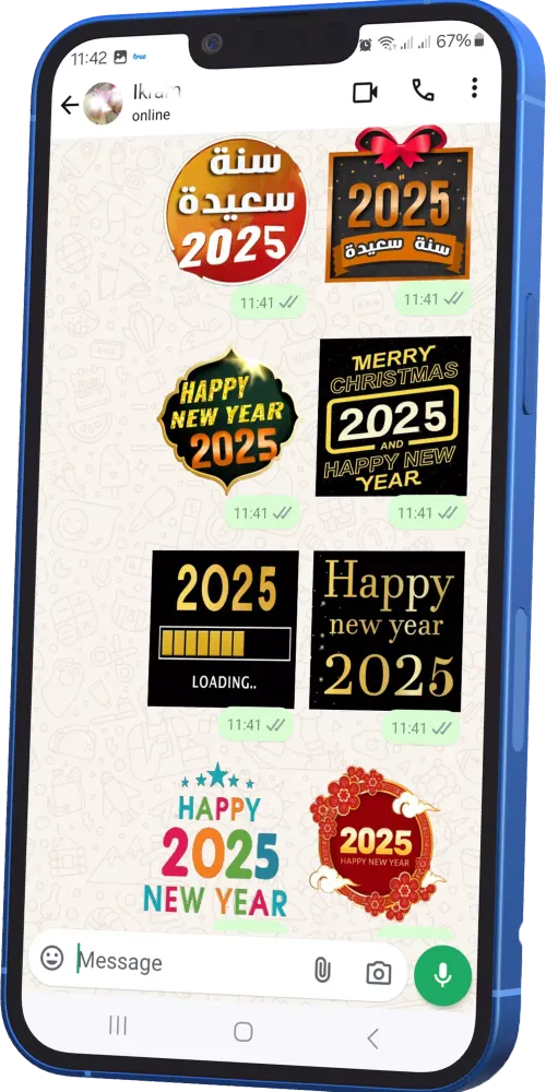 Tangkapan skrin New Year 2025 Wishes Stickers