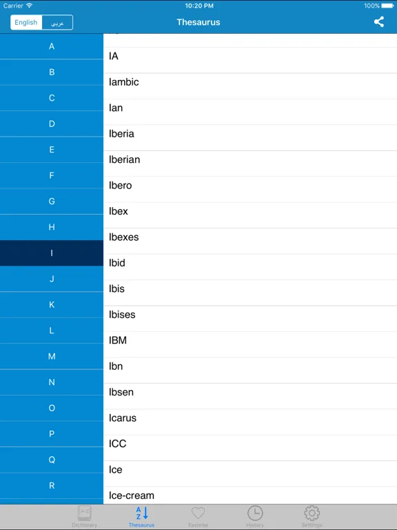 Arabic to English & English to Arabic Dictionary iPad  Screenshots
