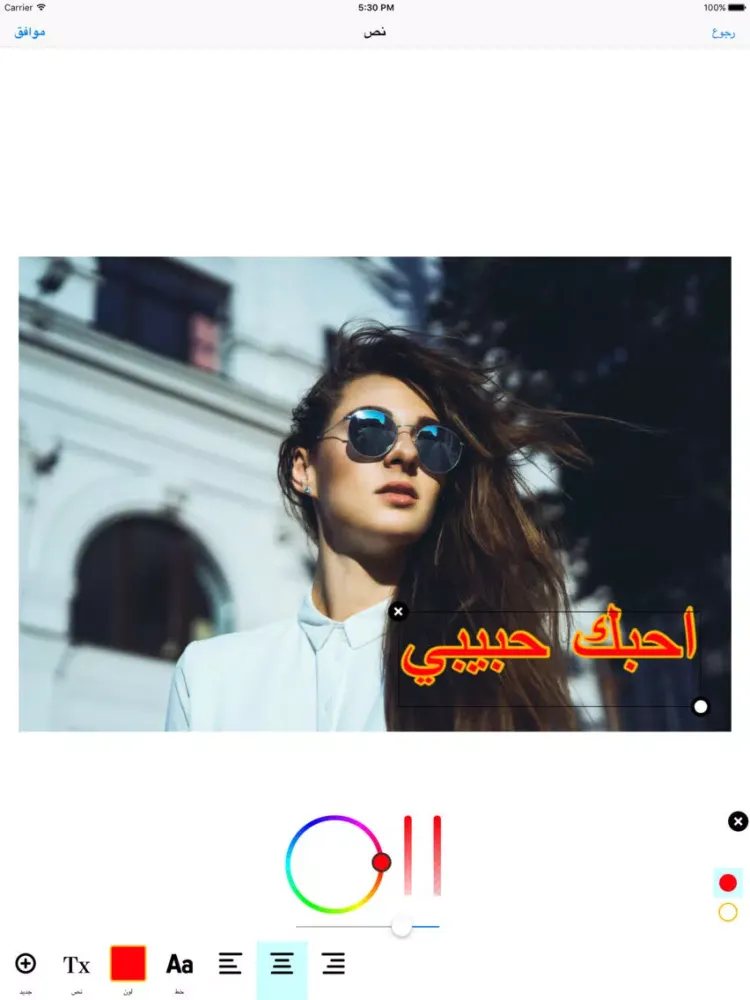 Tangkapan skrin تعديل الصور و الكتابة عليها بخطوط جميلة iPad 