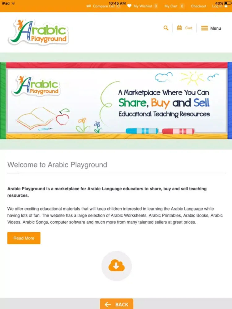 Tangkapan layar Arabic Playground iPad 