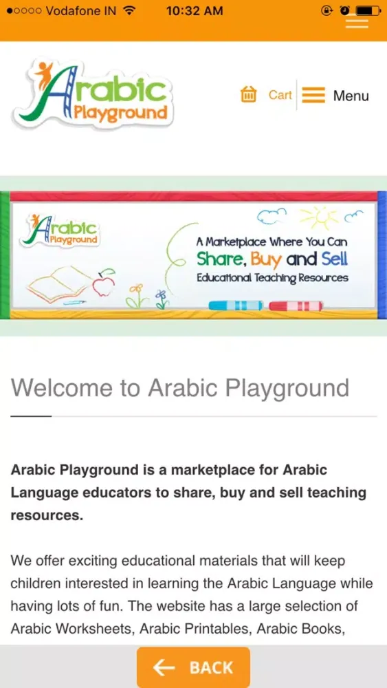 Tangkapan layar Arabic Playground