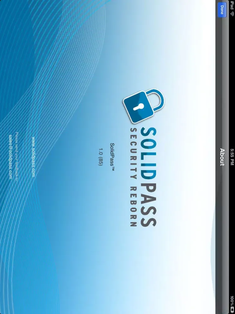 SolidPass Two-Factor Authentication iPad  스크린샷