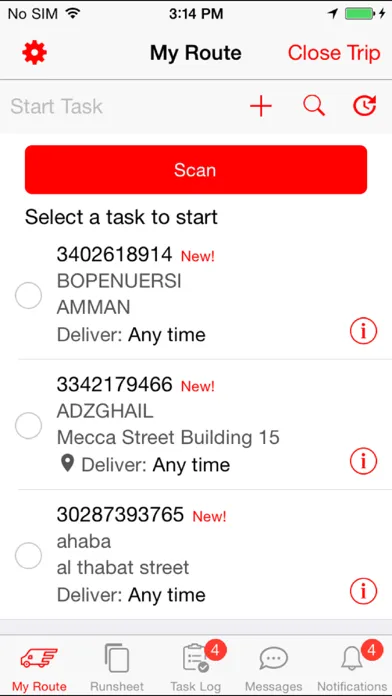 Capturas de tela do Aramex Courier