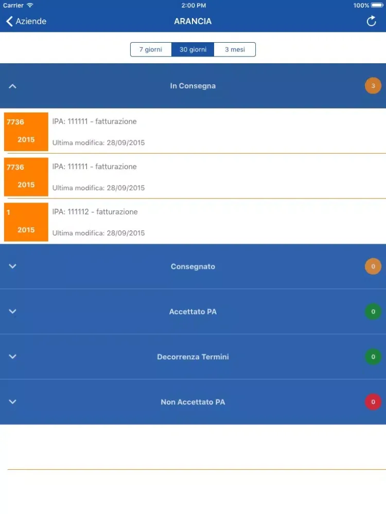 Zrzuty ekranu Fatture In Tasca iPad 