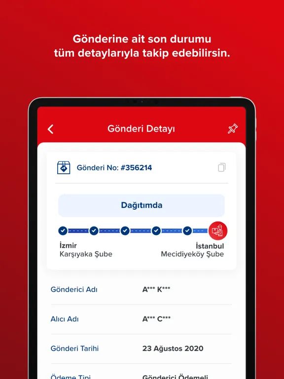 Tangkapan skrin Aras Kargo iPad 