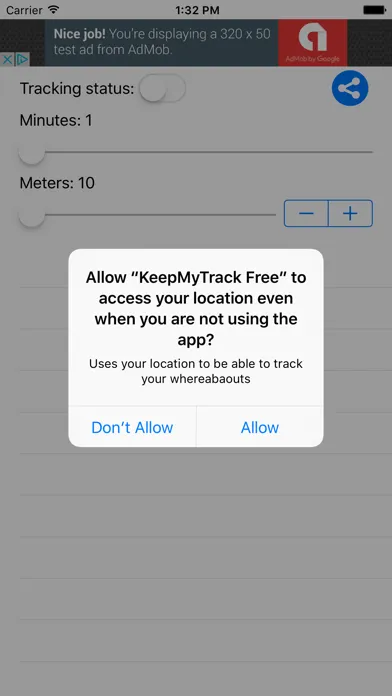 Captures d'écran de KeepMyTrack Lite
