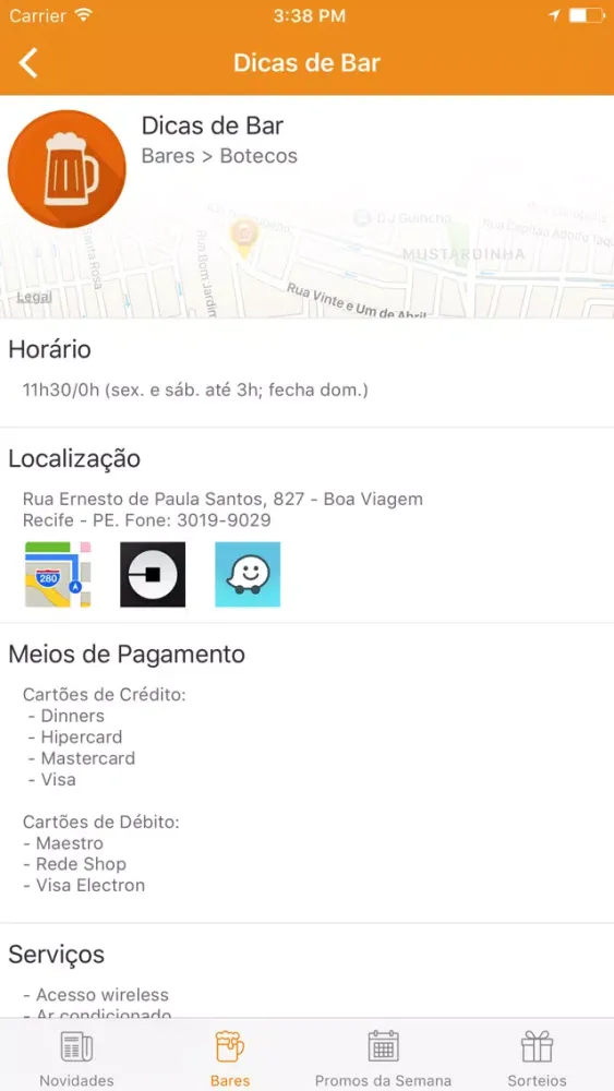 Zrzuty ekranu Dicas de Bar
