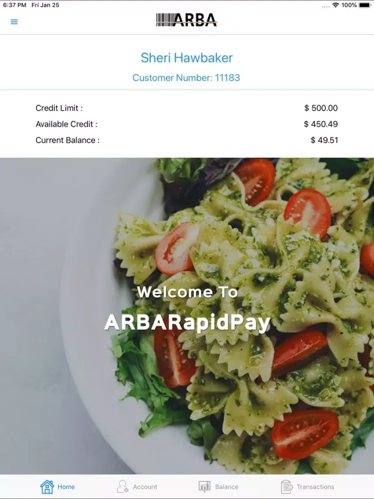 Tangkapan skrin ArbaRapidPay iPad 