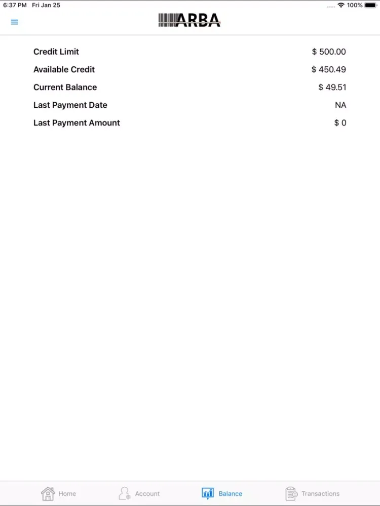 Tangkapan skrin ArbaRapidPay iPad 